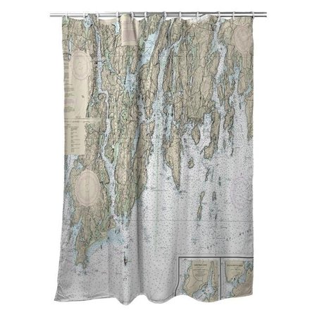 BETSY DRAKE Betsy Drake SH13293BB BoothBay; ME Nautical Map Shower Curtain - 70 x 72 in. SH13293BB